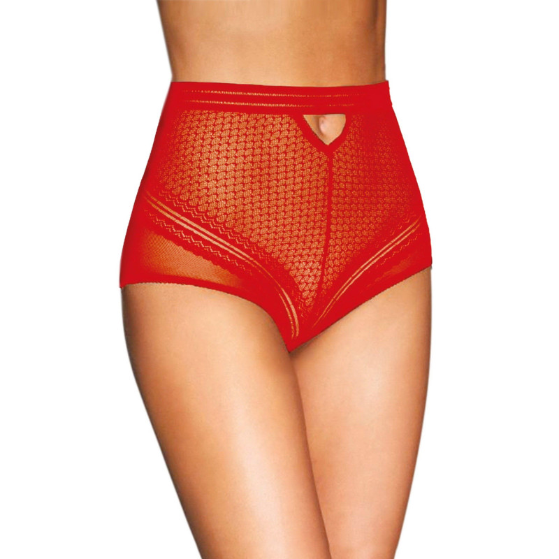 Culotte haute rouge sexy fine maille