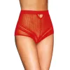 Culotte haute rouge sexy fine maille