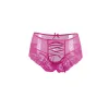 Cintura alta rosa Tanga con cordones