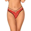 Tanga de encaje rojo Mettia