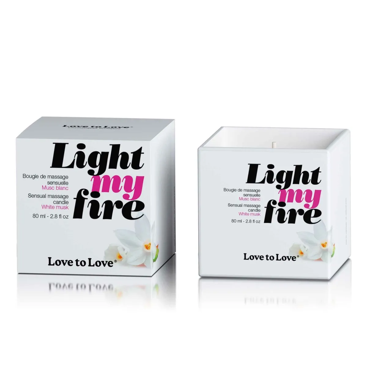 Luz Meu Fogo Almíscar Branco - Vela de Massagem 80Ml