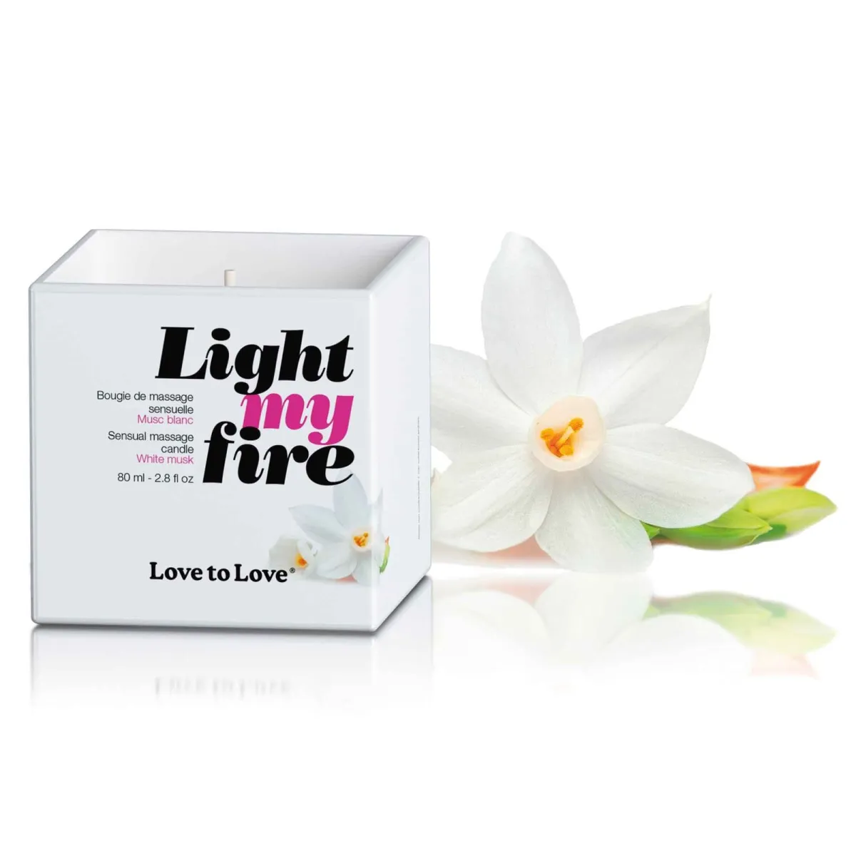 Luz Meu Fogo Almíscar Branco - Vela de Massagem 80Ml Luz Meu Fogo Almíscar Branco - Vela de Massagem 80Ml