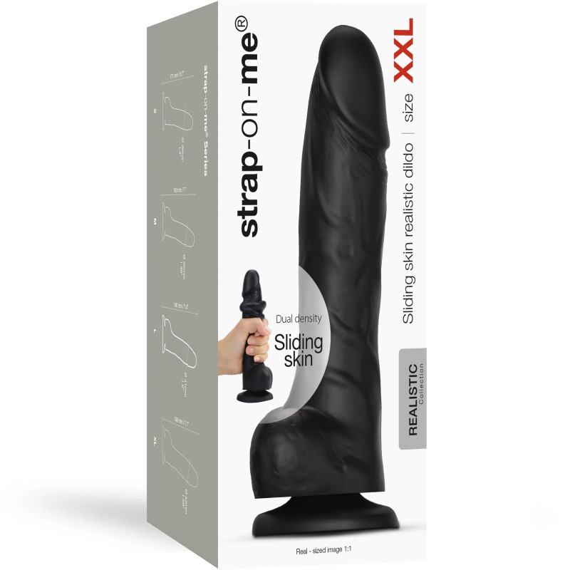 Sliding Skin Realistic Dildo Noir - XXL