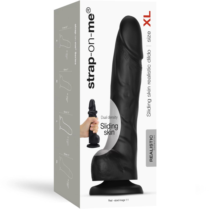 Sliding Skin Realistic Dildo Noir - XL