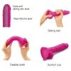 Sliding Skin Realistic Dildo Fuchsia - S