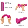 Sliding Skin Realistic Dildo Fuchsia - L
