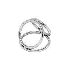Triple Ring, Cockring Métal 3 Anneaux 4,5/3,2/3,7Cm (Taille: T1)