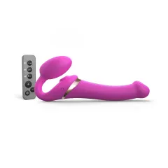 MULTI ORGASM BENDABLE STRAP-ON - M - FUCHSIA -