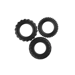 Titan, Lot De 3 Cockrings Noir épais