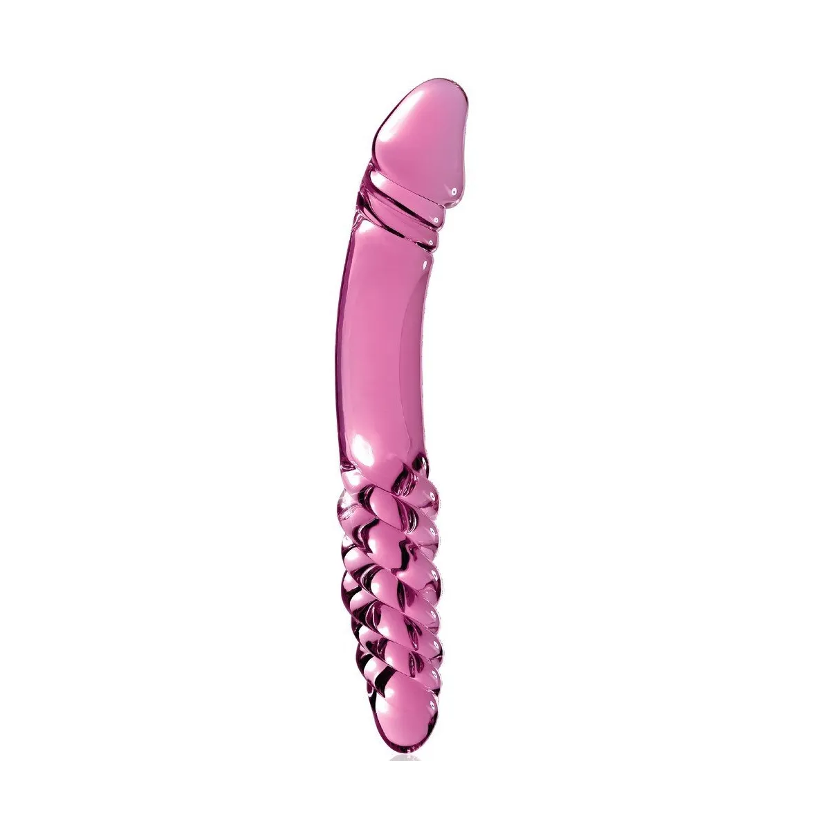 Double Gode En Verre Rose Icicles No 57