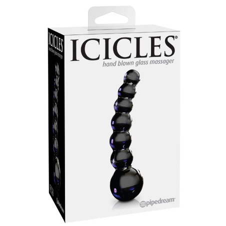 Black Glass Dildo Icicles No 66 Pipedream USA - 3