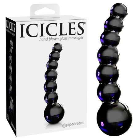 Black Glass Dildo Icicles No 66 Pipedream USA - 4