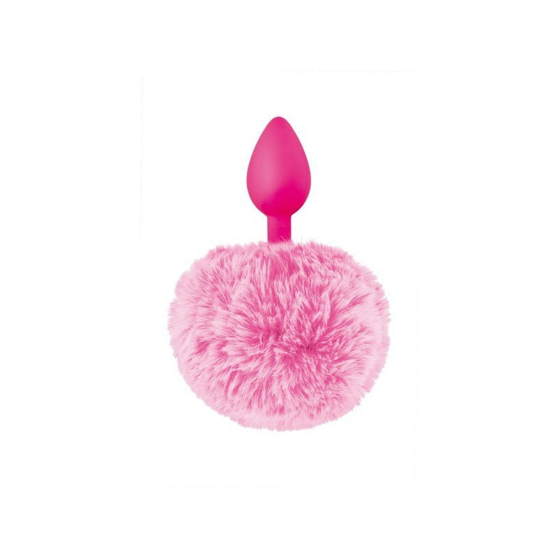 Plugue de cauda de coelho rosa