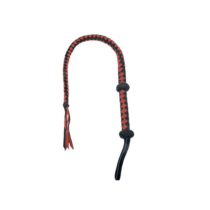 Red/Black Bovine Leather Whip