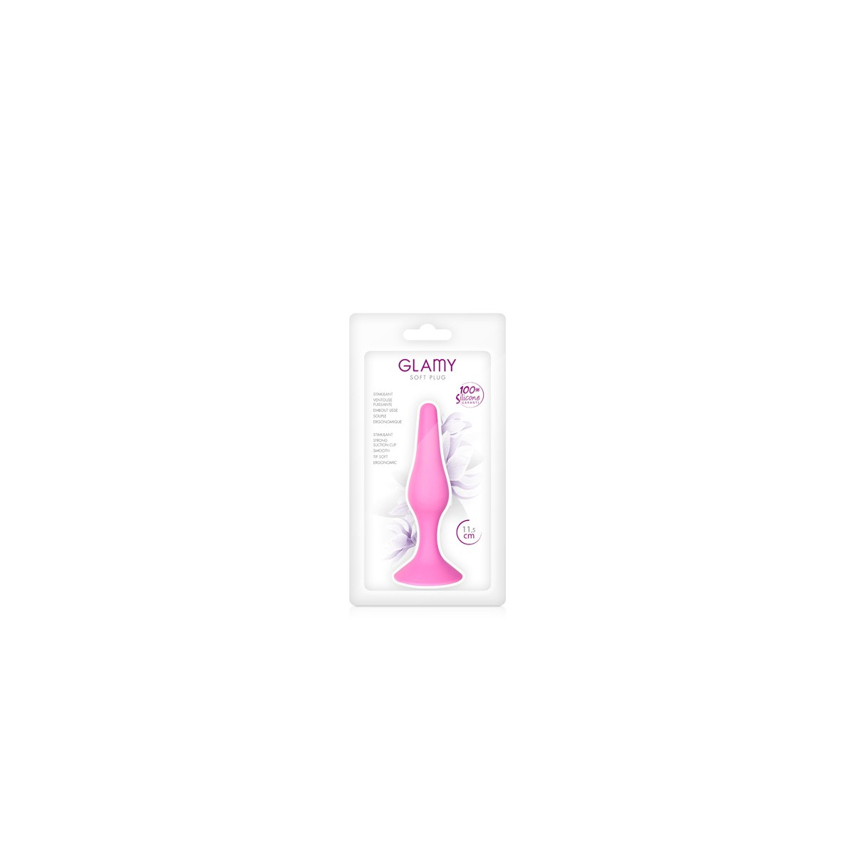 Glamy S pink suction cup anal plug