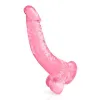 Translucent pink dildo curved Jelly 22 Cm