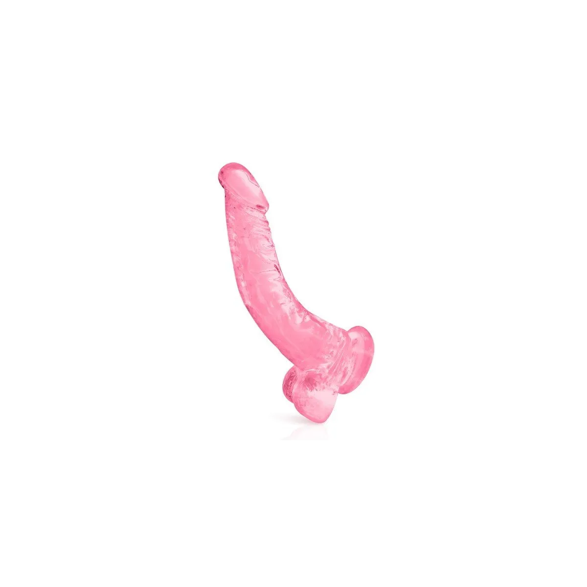 Translucent pink dildo curved Jelly 22 Cm
