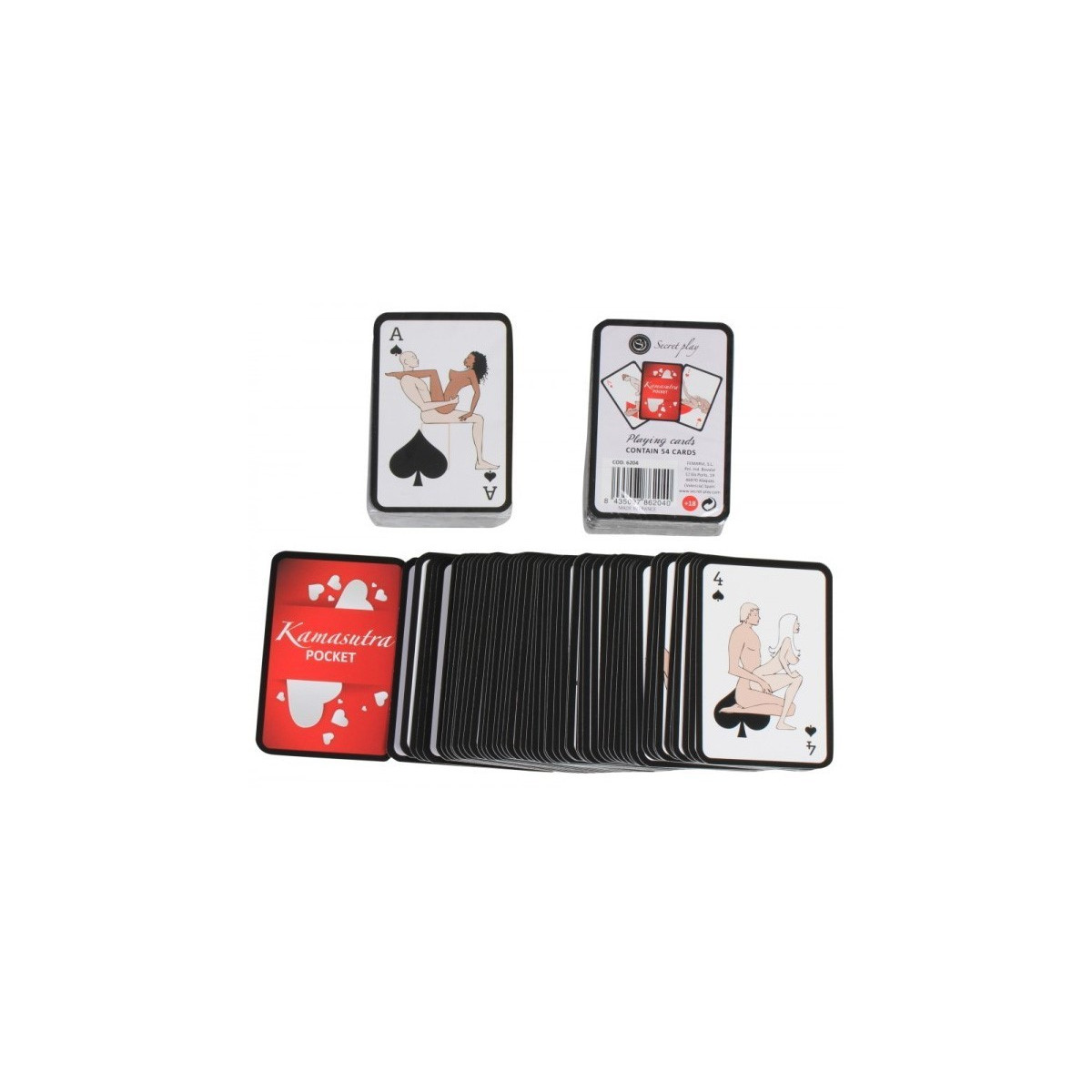 Mini juego de cartas erótico - 54 cartas