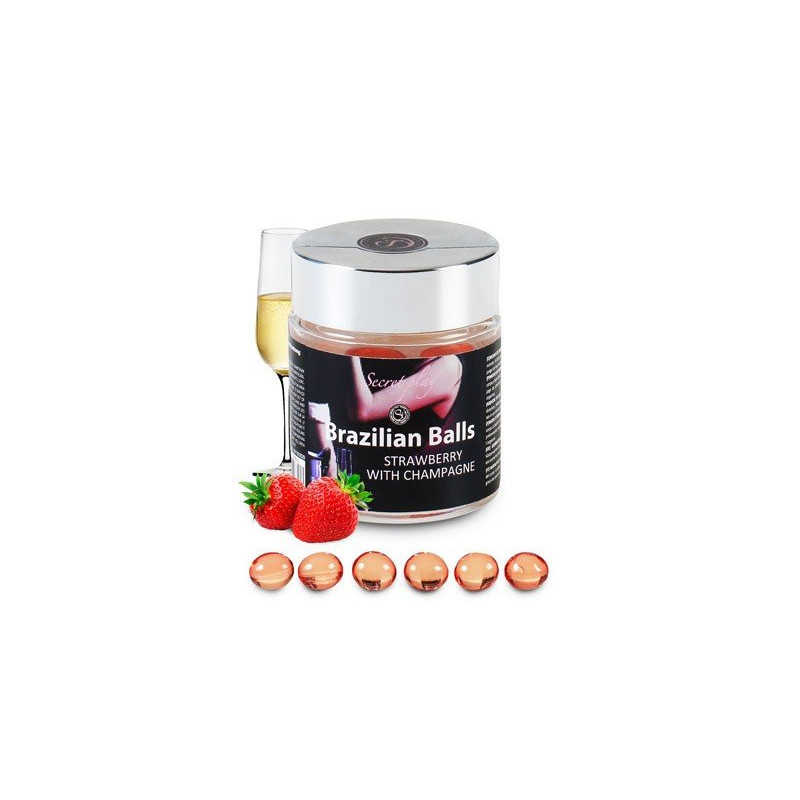 6 Brazilian Balls Straw-Champagne