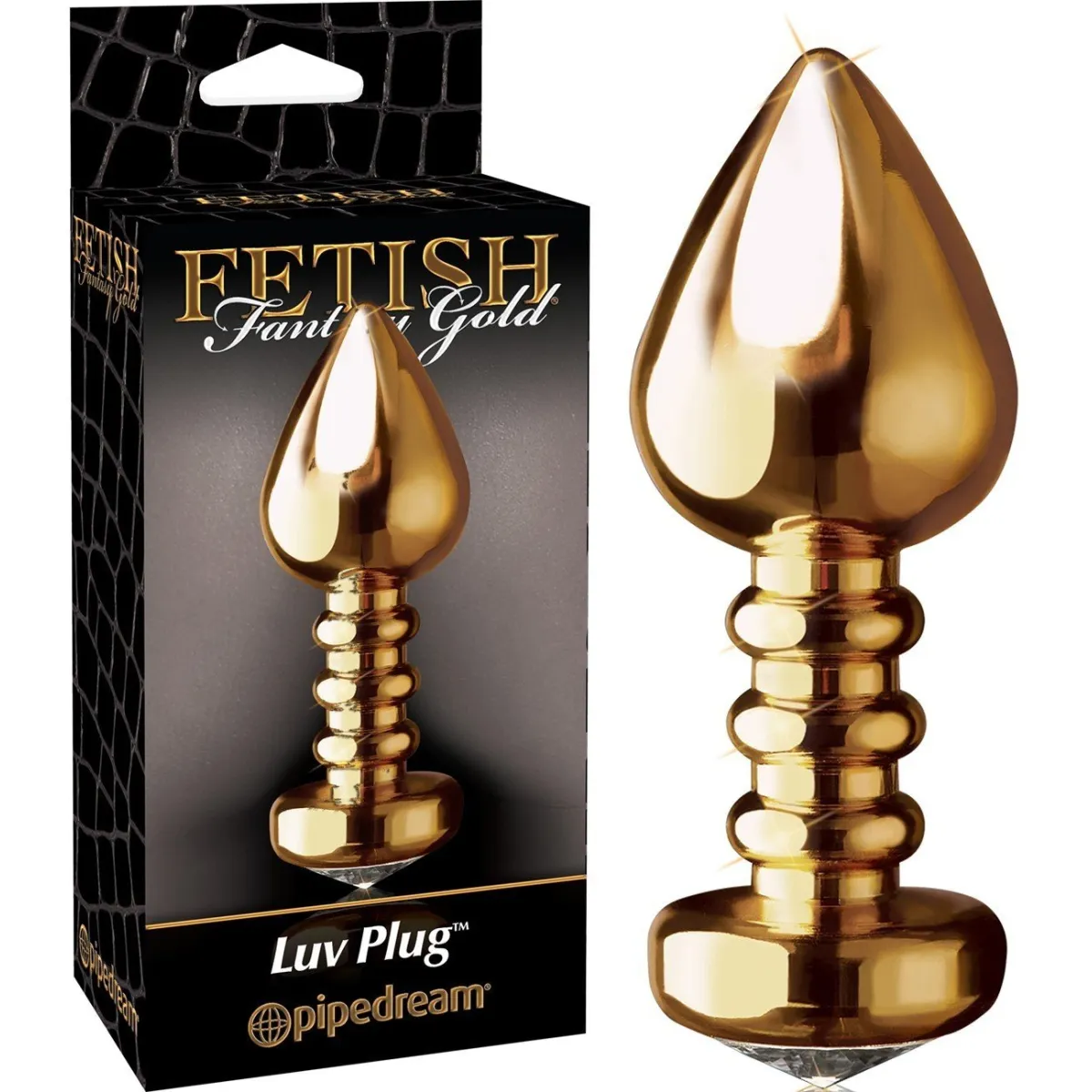 Dildo Anal Luv Plug Striated Fetish Fantasy Gold