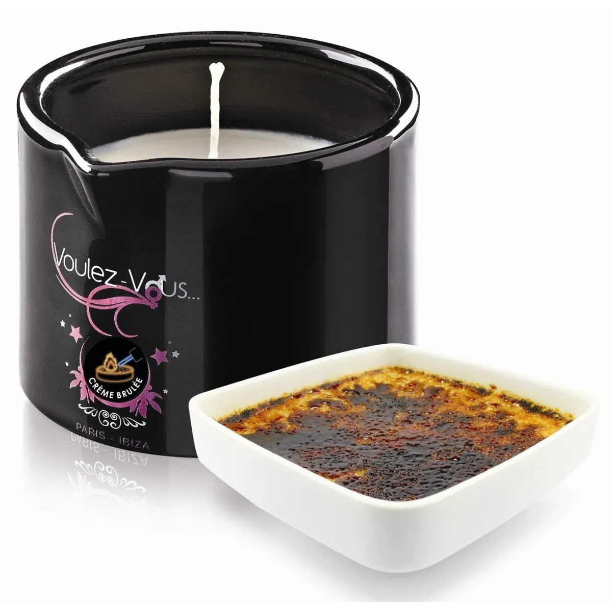 Bougie De Massage Gourmande Crème Brulée - 180 Gr