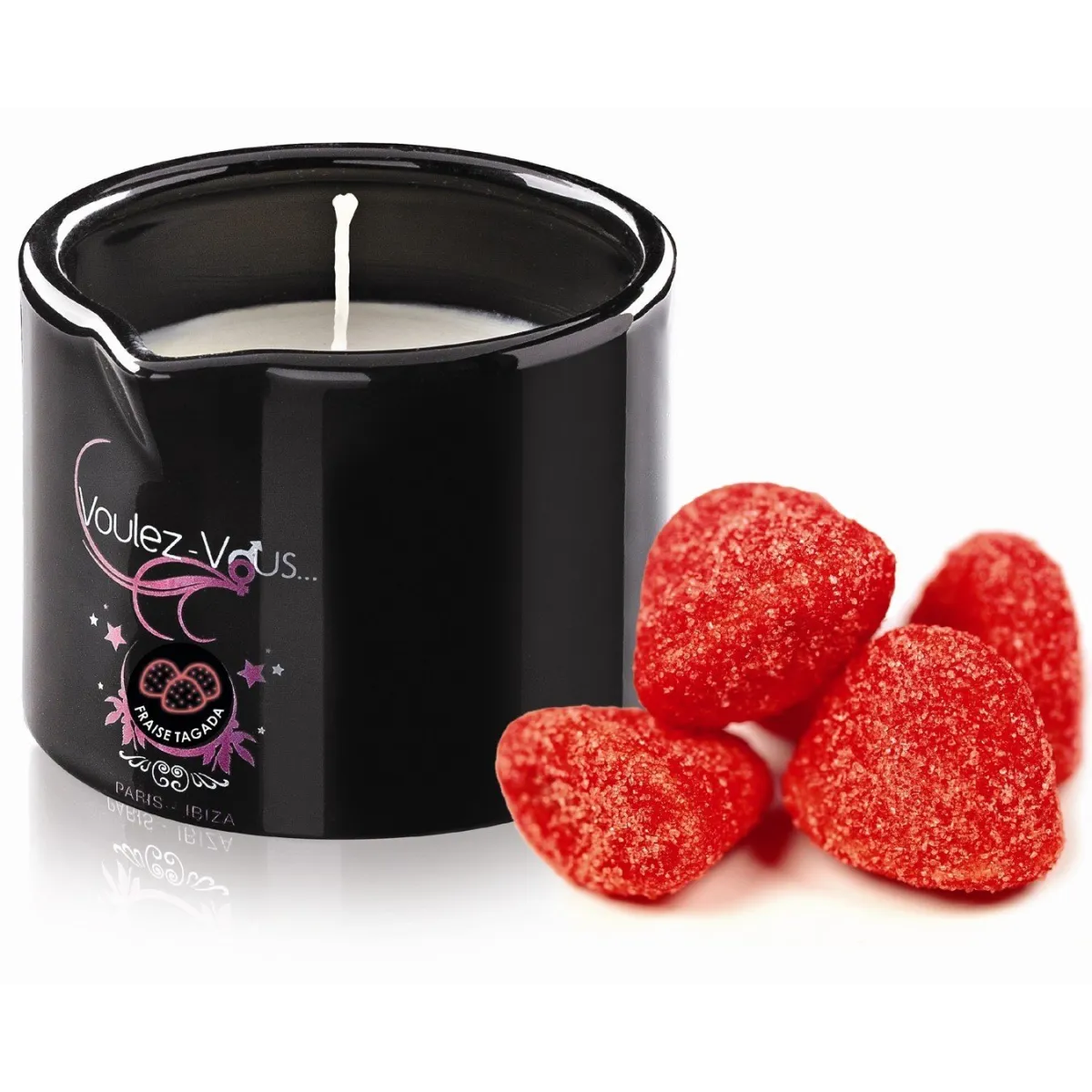 Bougie De Massage Gourmande Fraise Tagada - 180 Gr