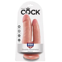 Consolador doble con ventosa realista King Cock
