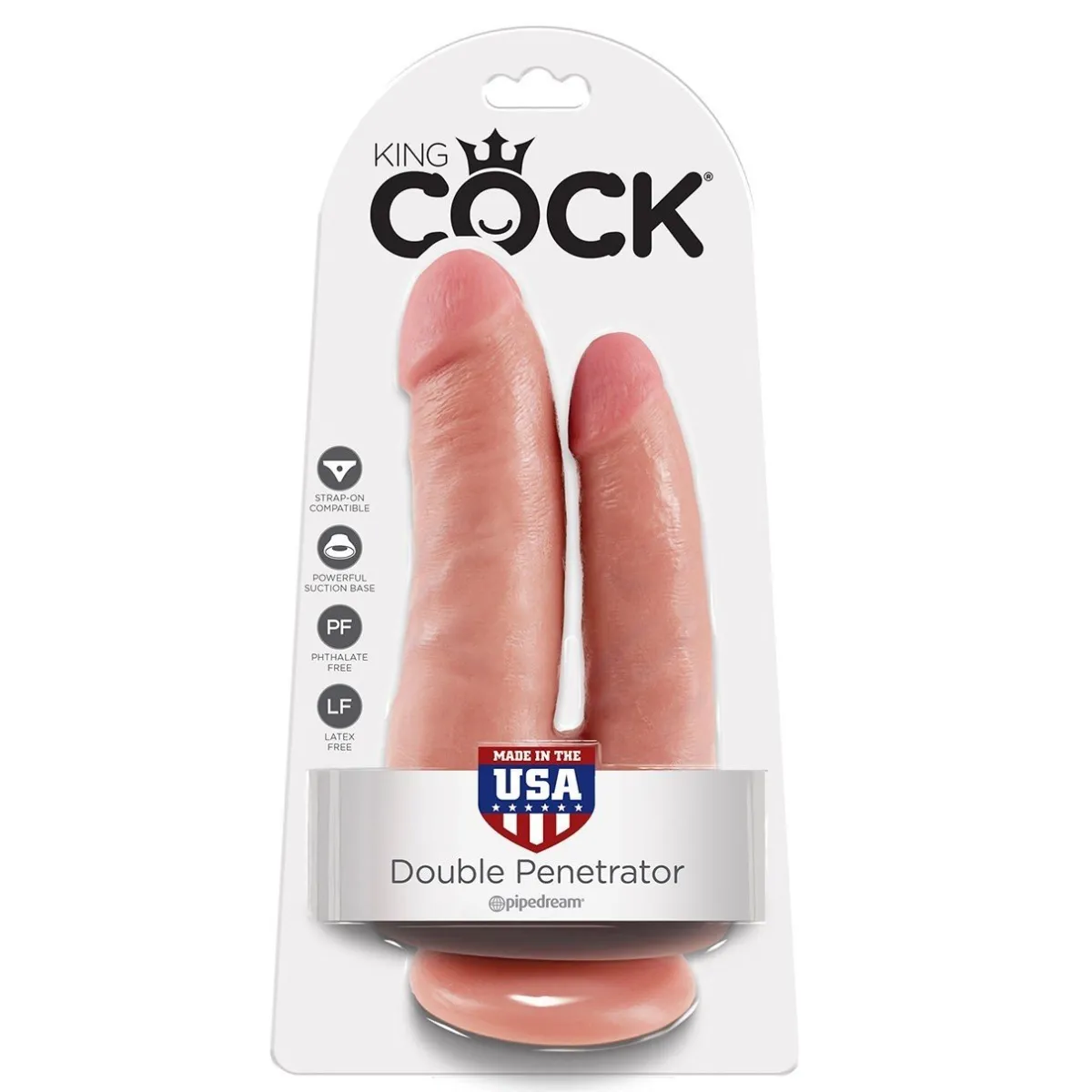 Double Gode Ventouse Réaliste King Cock