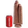 Double Dildo Cup Cup Tanned 2 Cock 1 Hole - 25 Cm