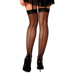 Medias Couture Flora Negro