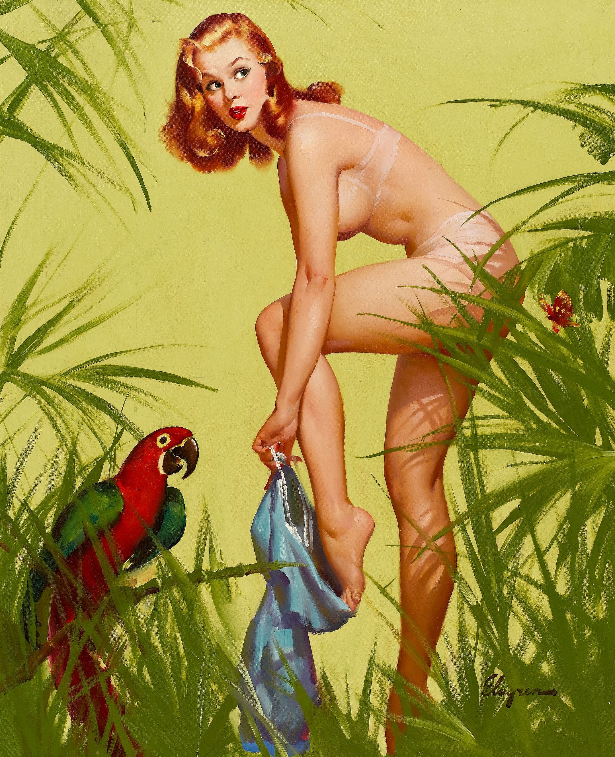 Bare Essentials, Brown & Bigelow calendar illustration, 1957