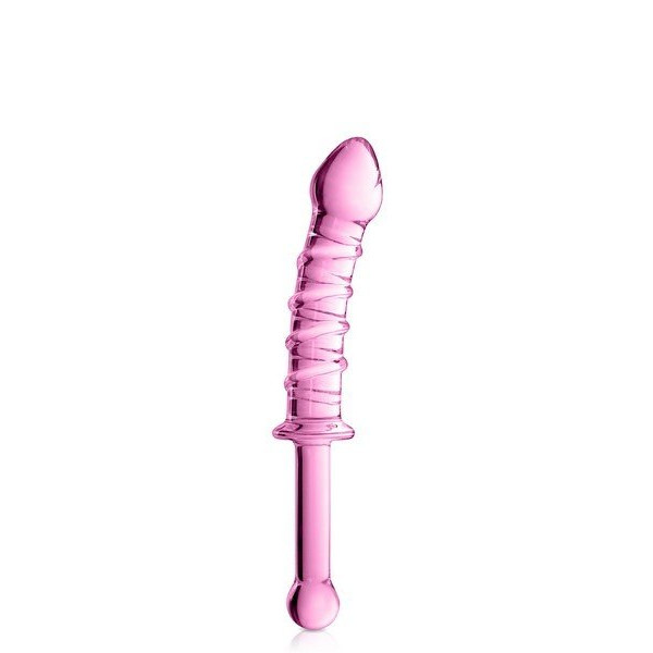 Glass Dildo 16 Pink Glossy Toys