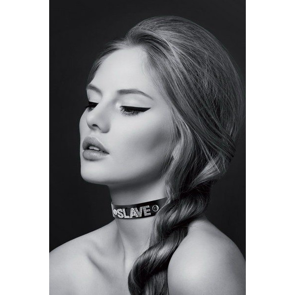Collier Strass Slave Cuir Bovin